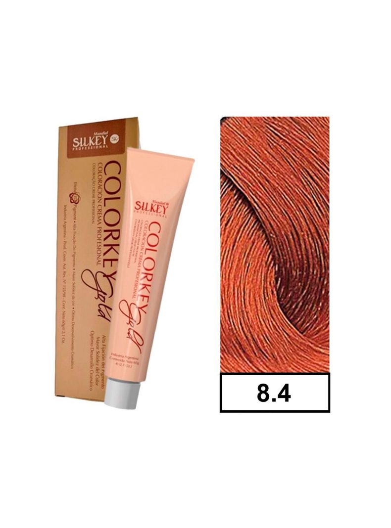 COLORKEY GOLD - Tintura Permanente Efecto 3D Pigment 60gr  - 8.4 Rubio Claro Cobrizo-0