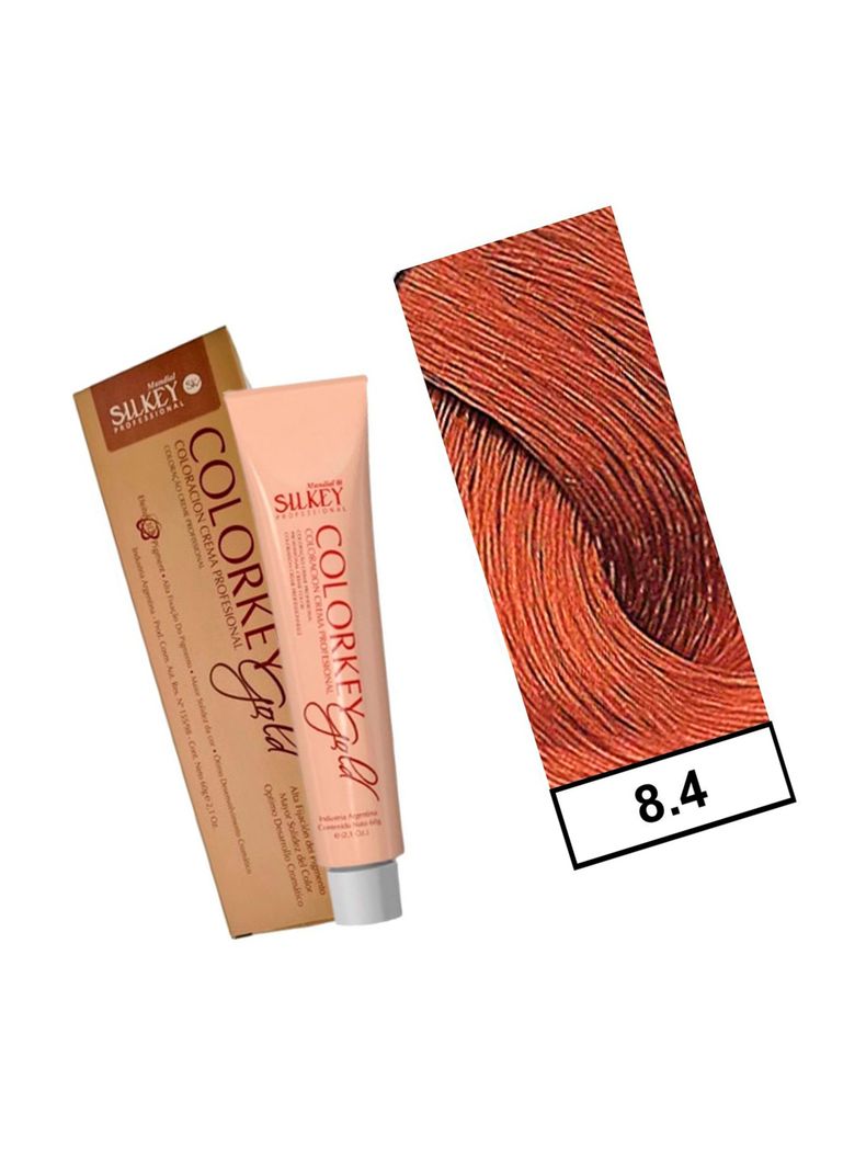 COLORKEY GOLD - Tintura Permanente Efecto 3D Pigment 60gr  - 8.4 Rubio Claro Cobrizo-1