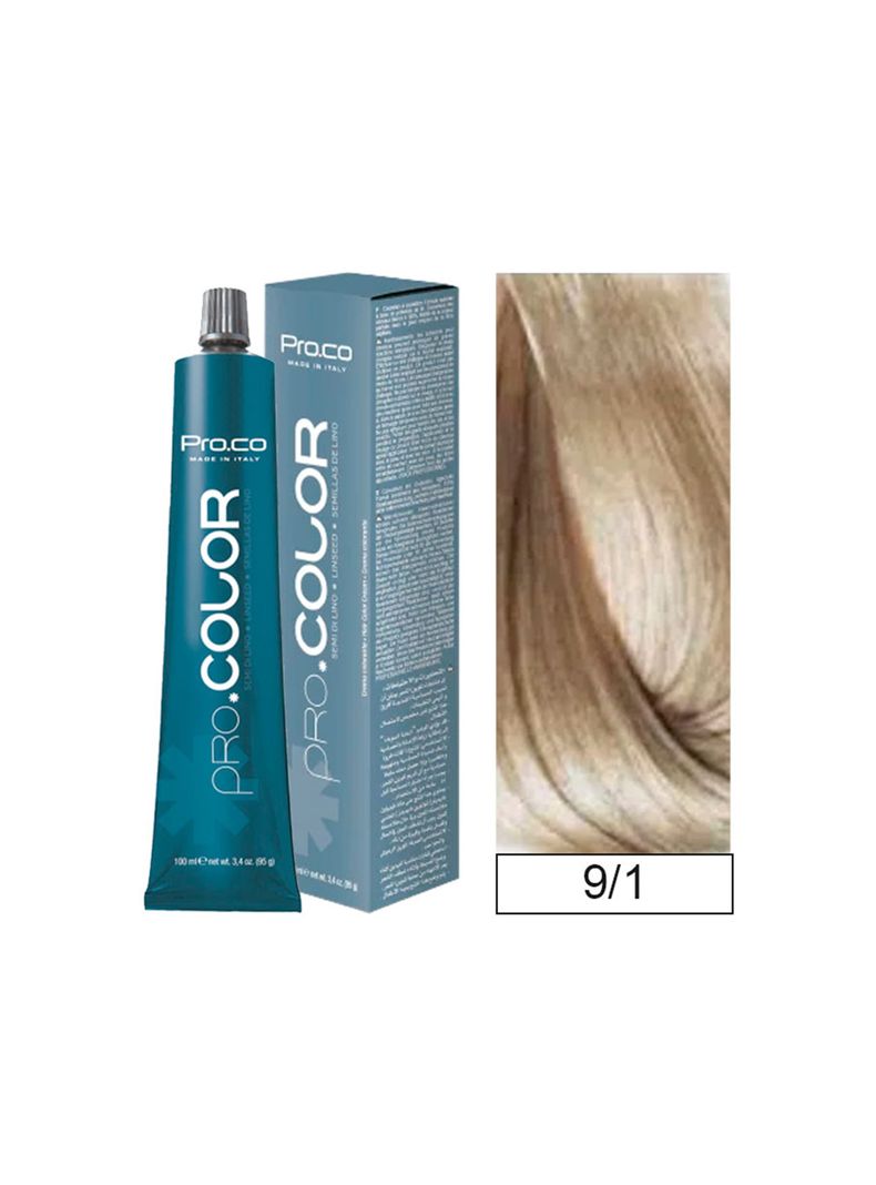 Tintura Permanente Pro.color BBcos  9/1 Rubio Clarisimo Ceniza 100ml-0
