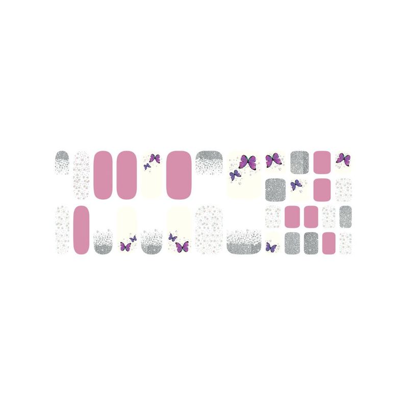 Uñas Sticker Efecto Gel Tiolla Butterfly Garden Pink-1