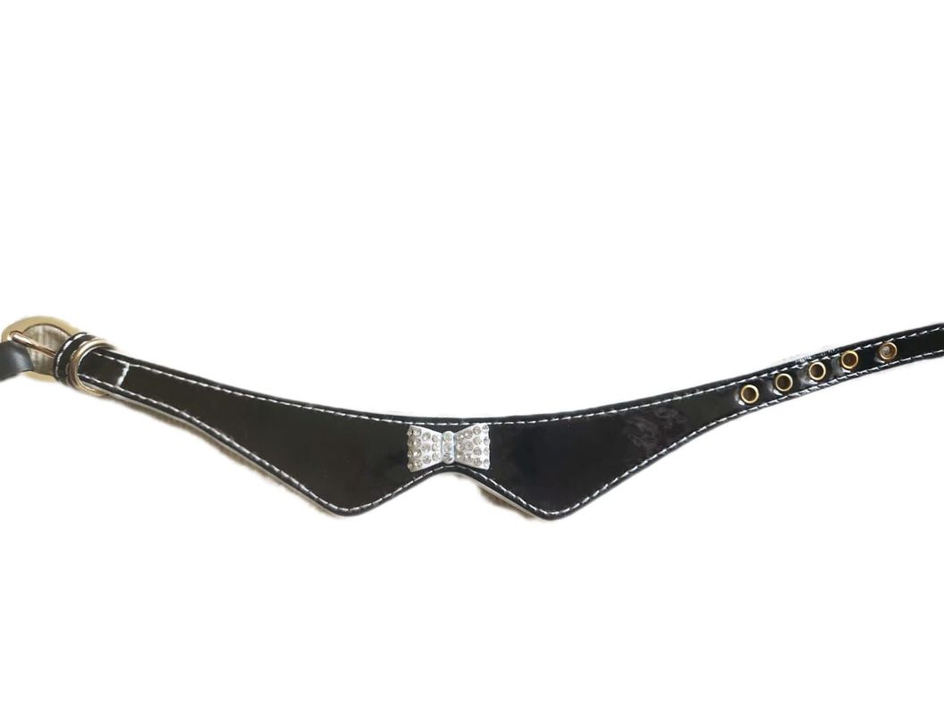 Collar Para Perro/gato Negro Lazo Glitter Talla S-0
