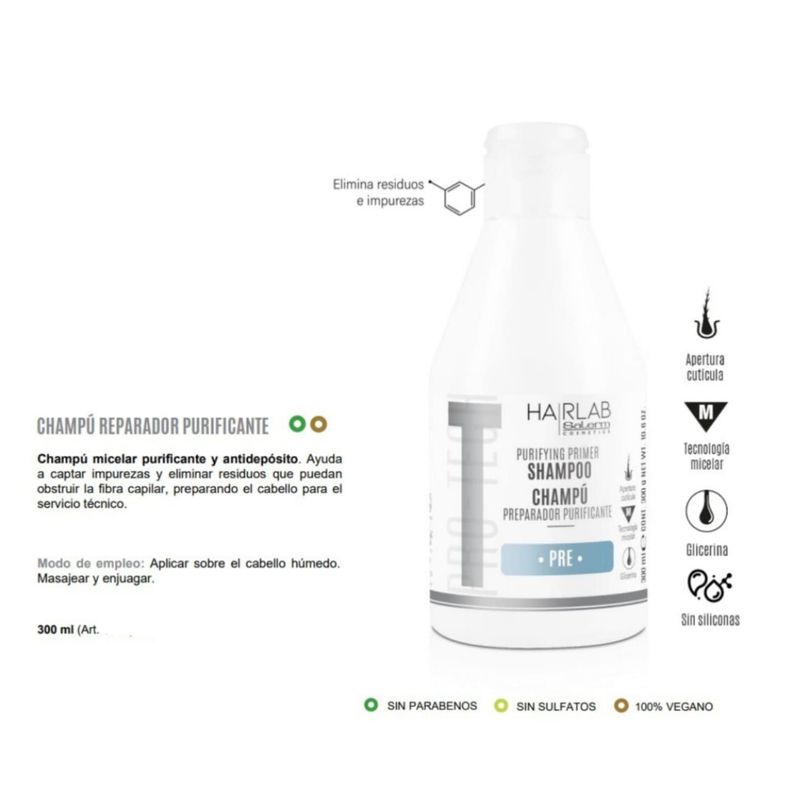 Salerm Hairlab Shampoo Pre Preparador Purificante 300ml-1