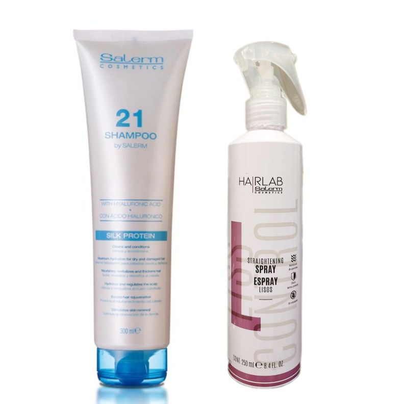 Shampoo Salerm 21 Nutricion + Straightening Protector Spray-0