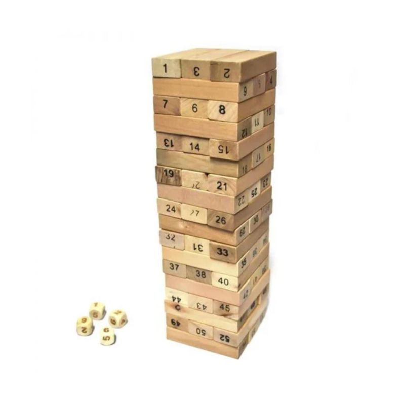 High Fold Torre De Madera Con Numeros Y 4 Dados-0
