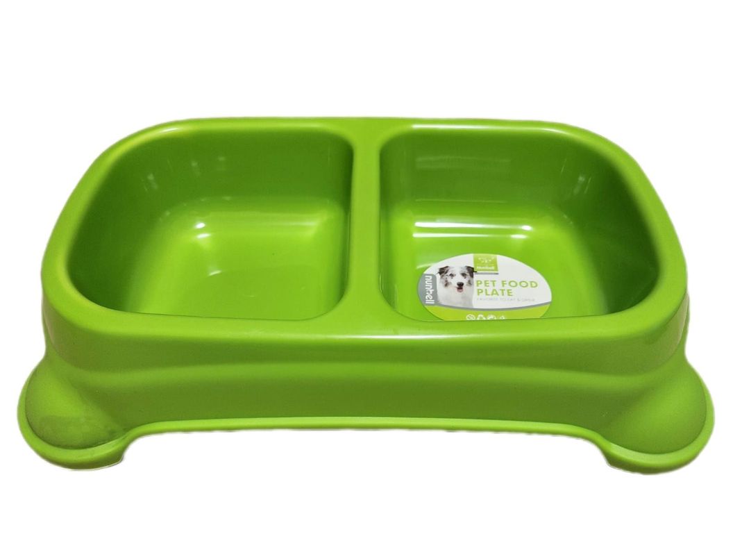 Plato De Comida Para Mascotas Agua/comida Mediano 30x17Cm-0