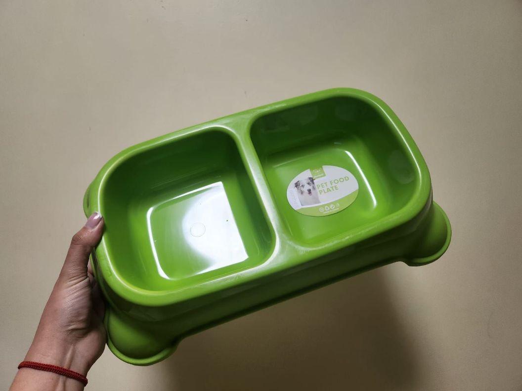 Plato De Comida Para Mascotas Agua/comida Mediano 30x17Cm-1