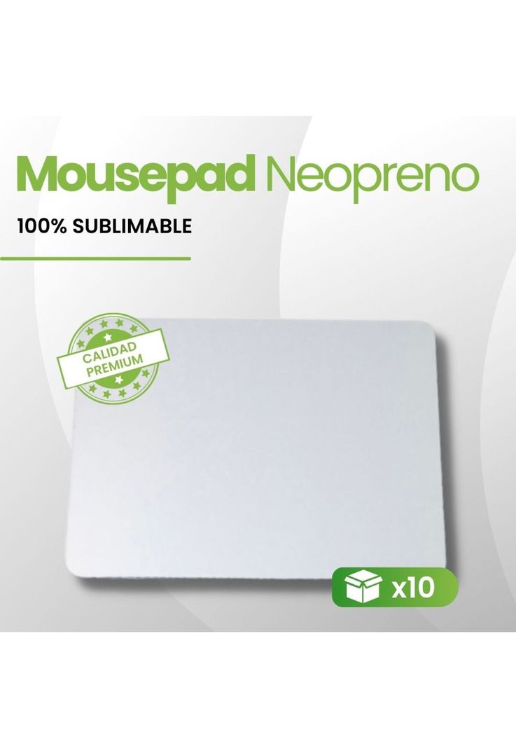 Mousepad Blanco Sublimable Pack 10 Unidades 3mm Sublimacion-1