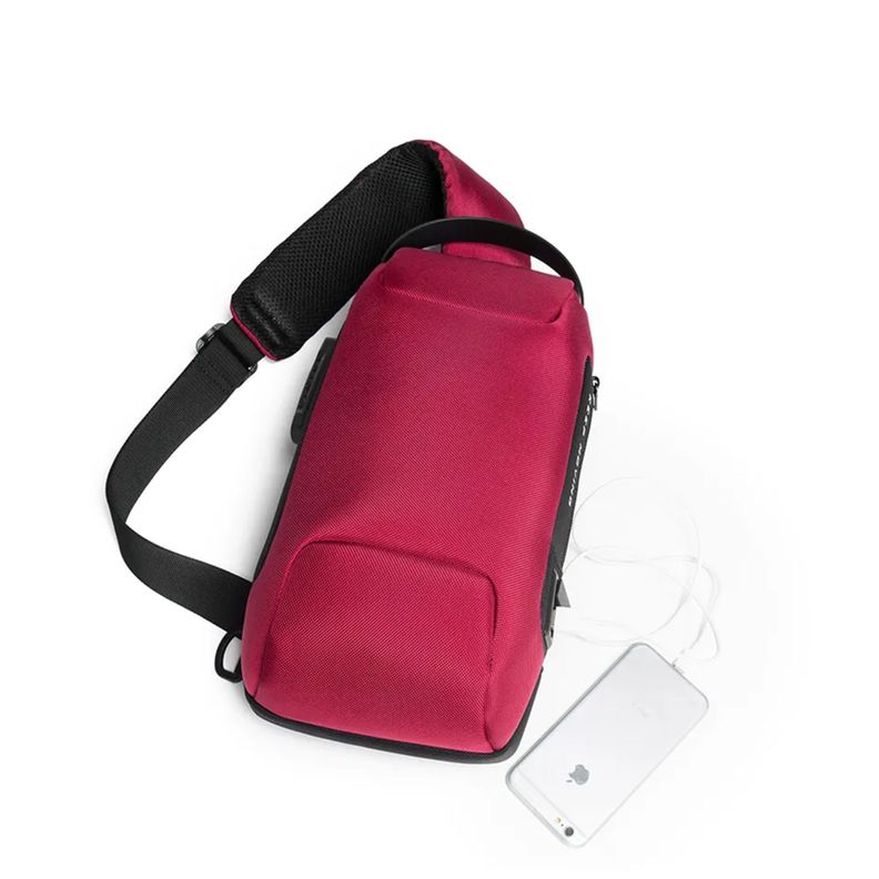 Bandolera Antirrobo Bolso Deportivo Cruzado Impermeable USB-4