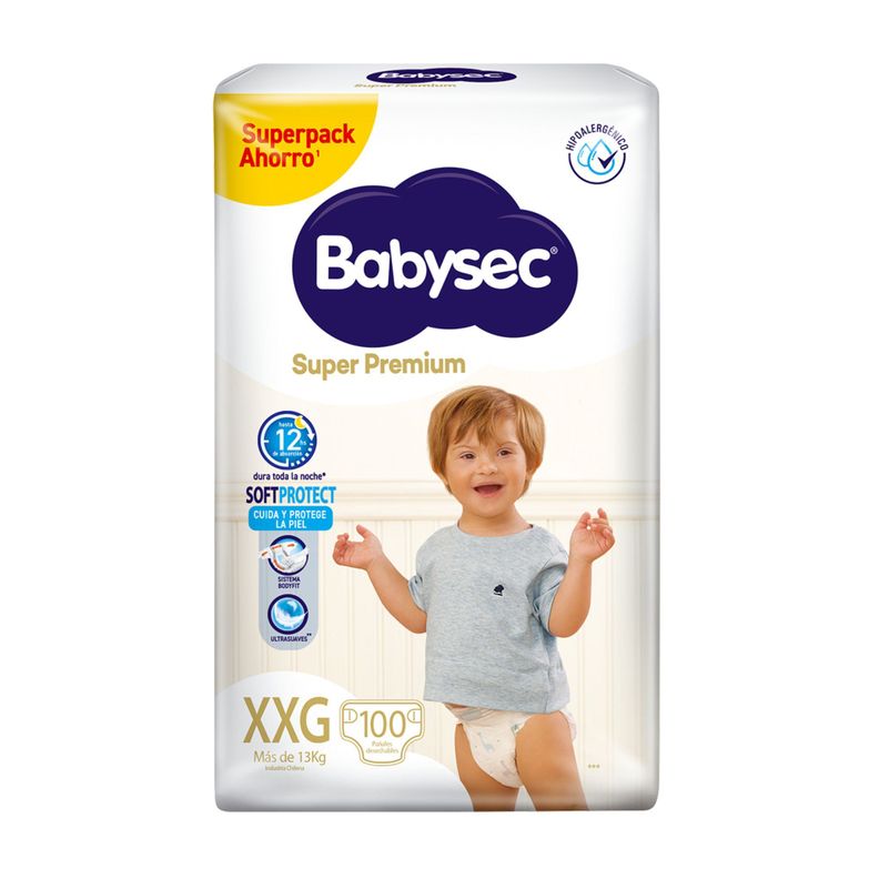 Pañales De Bebé Babysec Super Premium 100 Un Talla XXG-1
