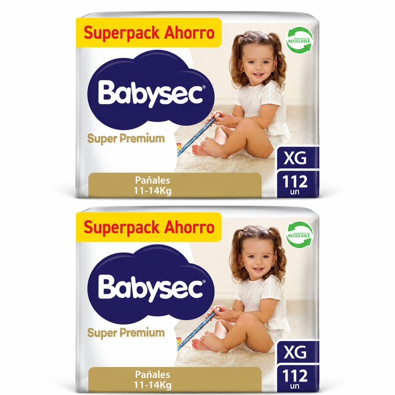Pack 2 Pañal Babysec Super Premium XGx112