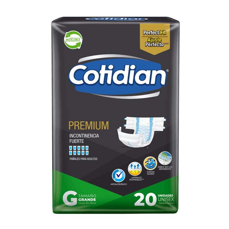 Pack 4 Pañales Adulto Cotidian Premium 20 Un Talla G-1