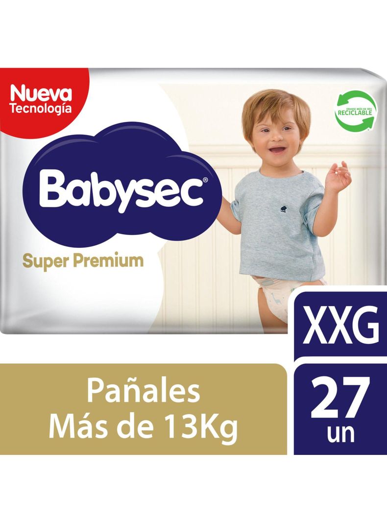 Pañales de Bebé Babysec Super Premium Cuidado Total 27un XXG-0