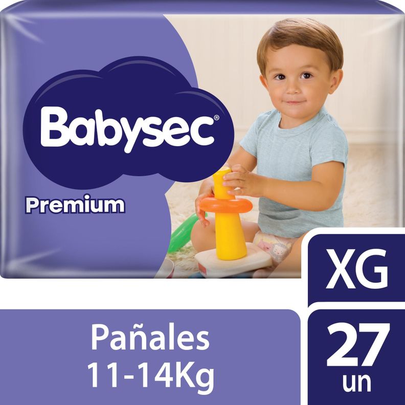 Panales de bebe Babysec Premium Talla XG X27 Blanco/Blanco XL