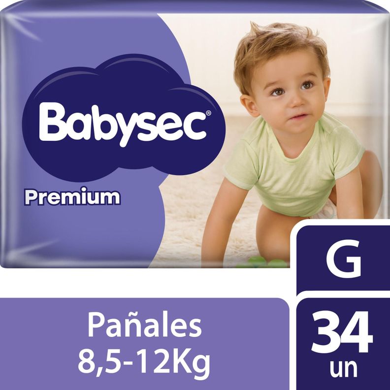 Panales de bebe Babysec Premium Talla G X34 Blanco/Blanco L