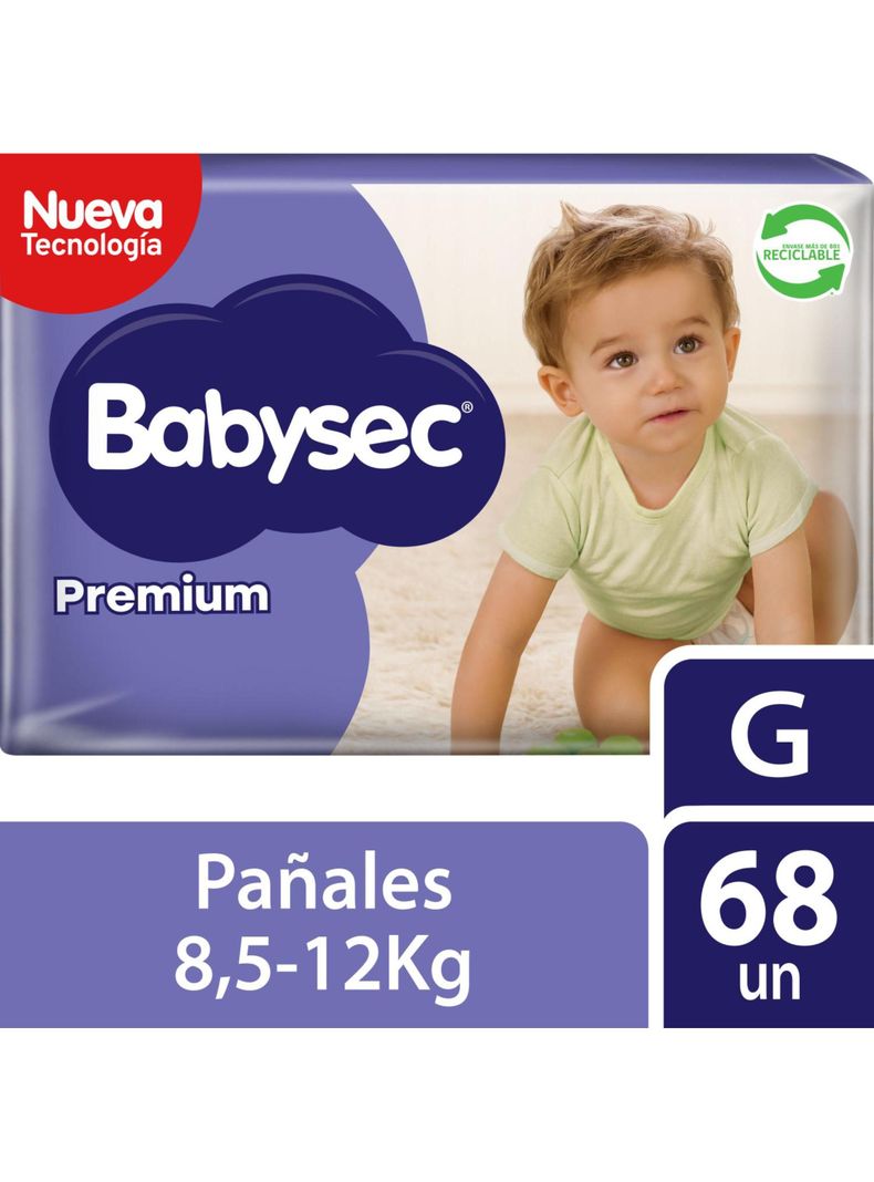 Pañales de Bebé Babysec Premium Cuidado Total 68Un G-0