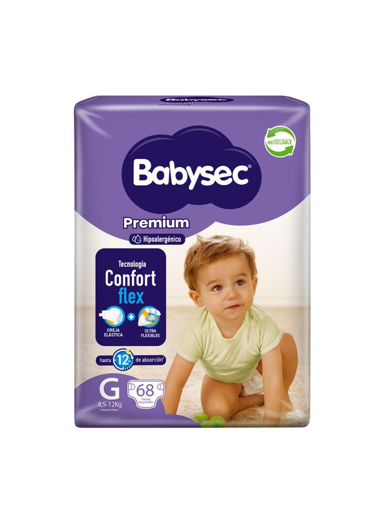Pañales de Bebé Babysec Premium Cuidado Total 68Un G-1