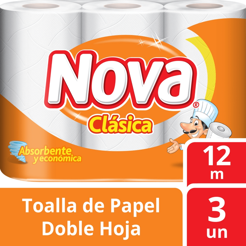 Toalla De Papel Nova Clásica 3 Un 12 Mt-0