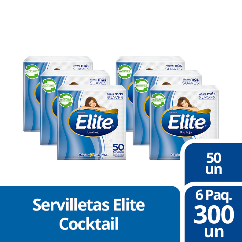 6 Paquetes Servilletas Elite Cocktail 50 un-0