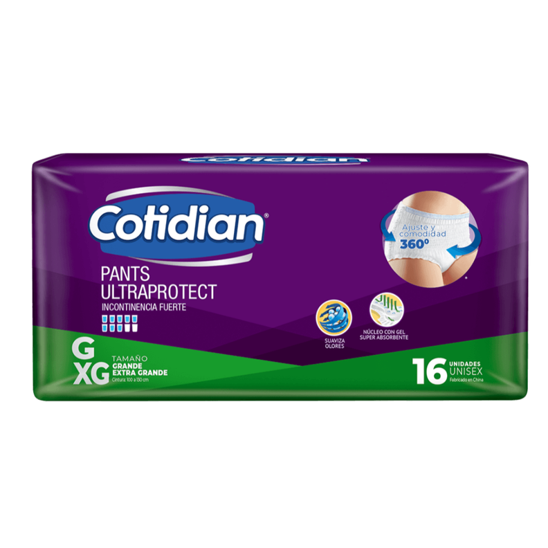 Pants Cotidian Ultra Protect Incontinencia Fuerte 16 Un G/XG-1