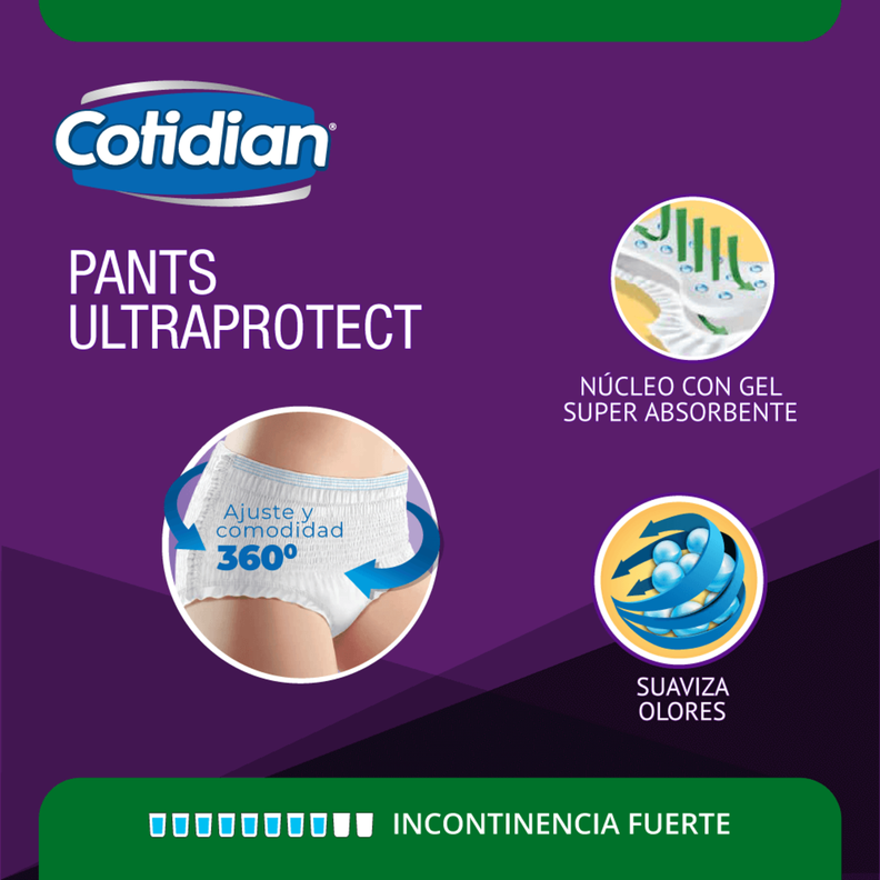 Pants Cotidian Ultra Protect Incontinencia Fuerte 16 Un G/XG-2