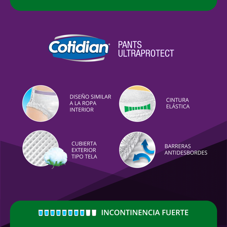 Pants Cotidian Ultra Protect Incontinencia Fuerte 16 Un G/XG-3