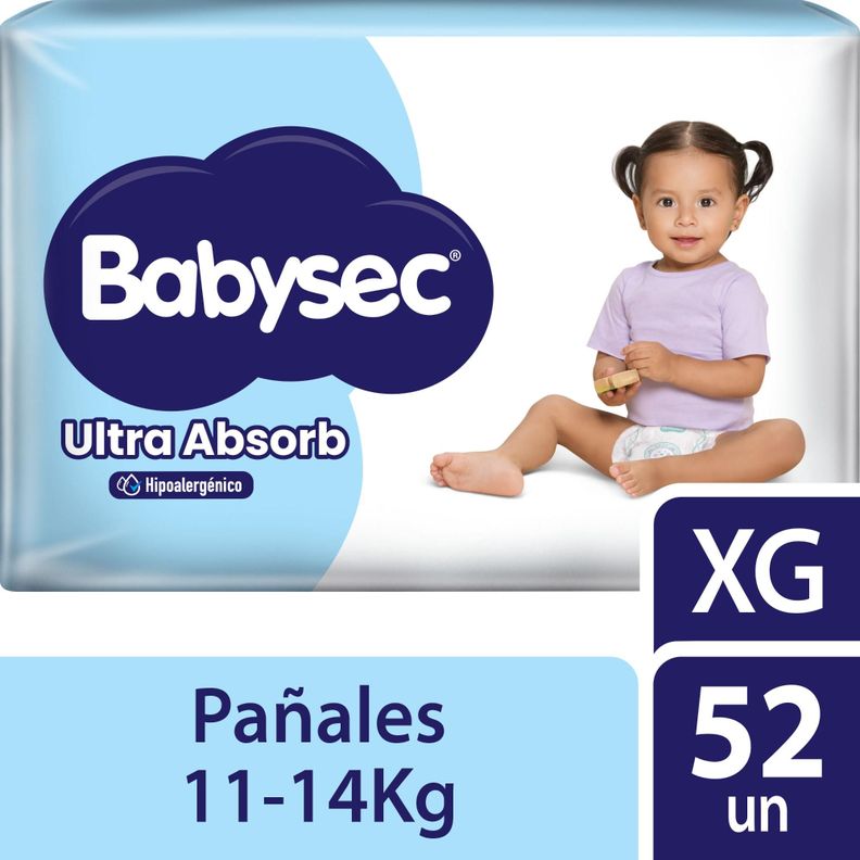 Pañal de Bebé Babysec Ultra Absorb XG 52un