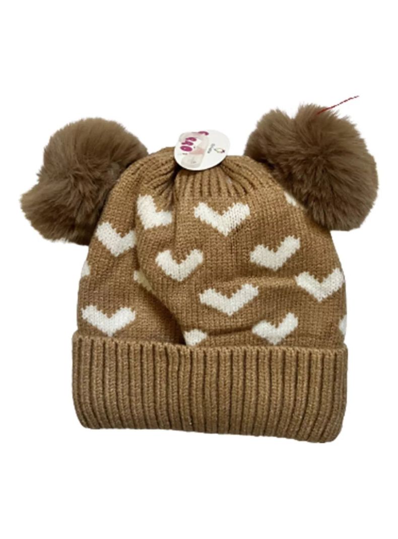 Gorro Invierno Infantil De Lana Diseño Corazones Unisex-1