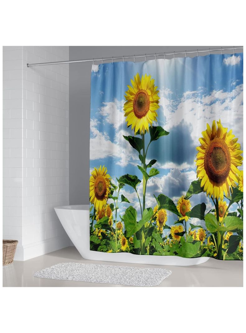 Juego De Baño Set 4 Piezas Cortina Alfombra Cubre Inodoro-2