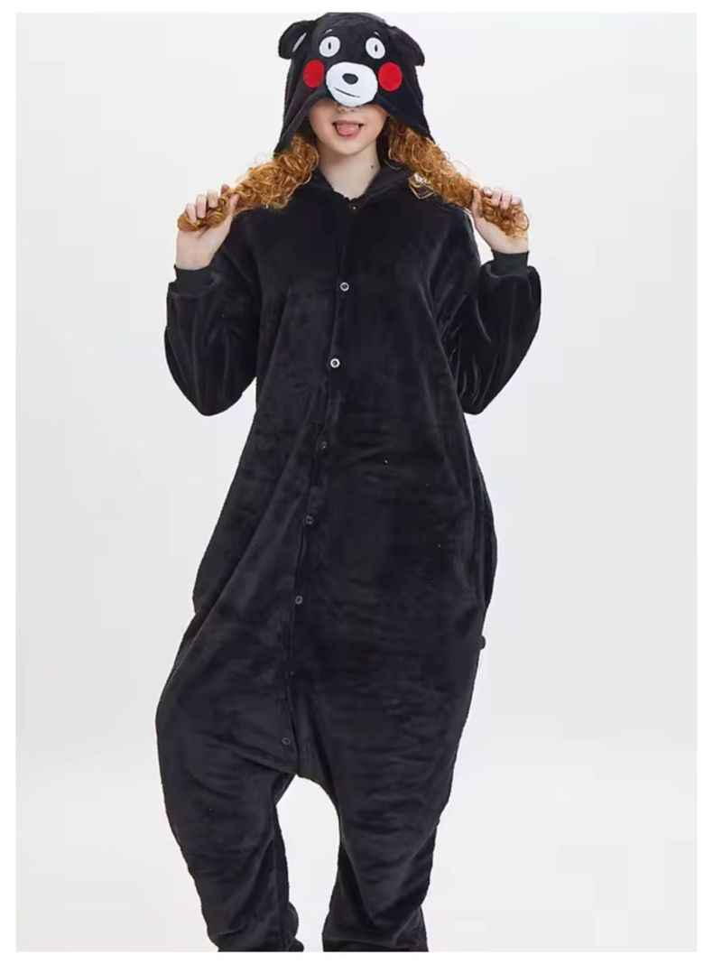 Pijama Disfraz Animal Kigurumi Infantil Unisex Oso Negro-5