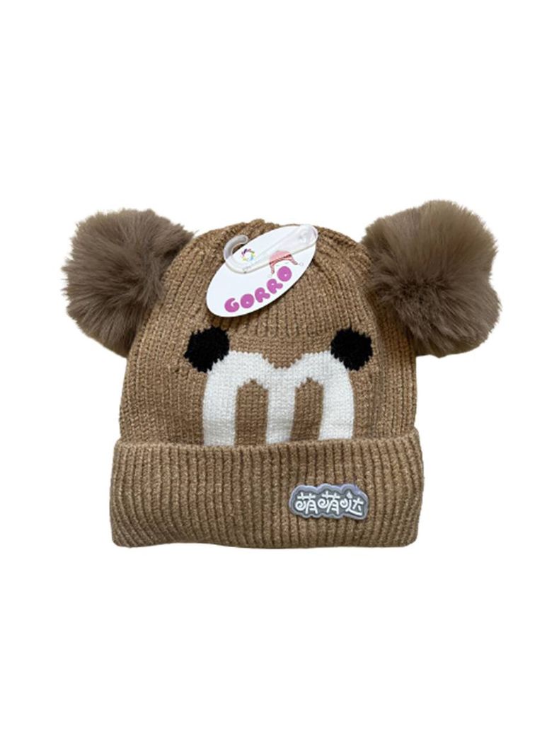 Gorro Invierno Infantil De Lana Diseño Cerdito Con Pompon-1