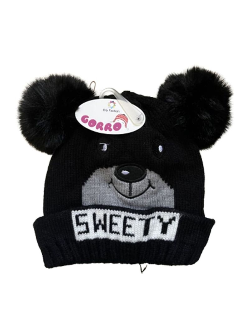 Gorro De Invierno Chiporro Infantil Sweety Oso Con Pompon-1
