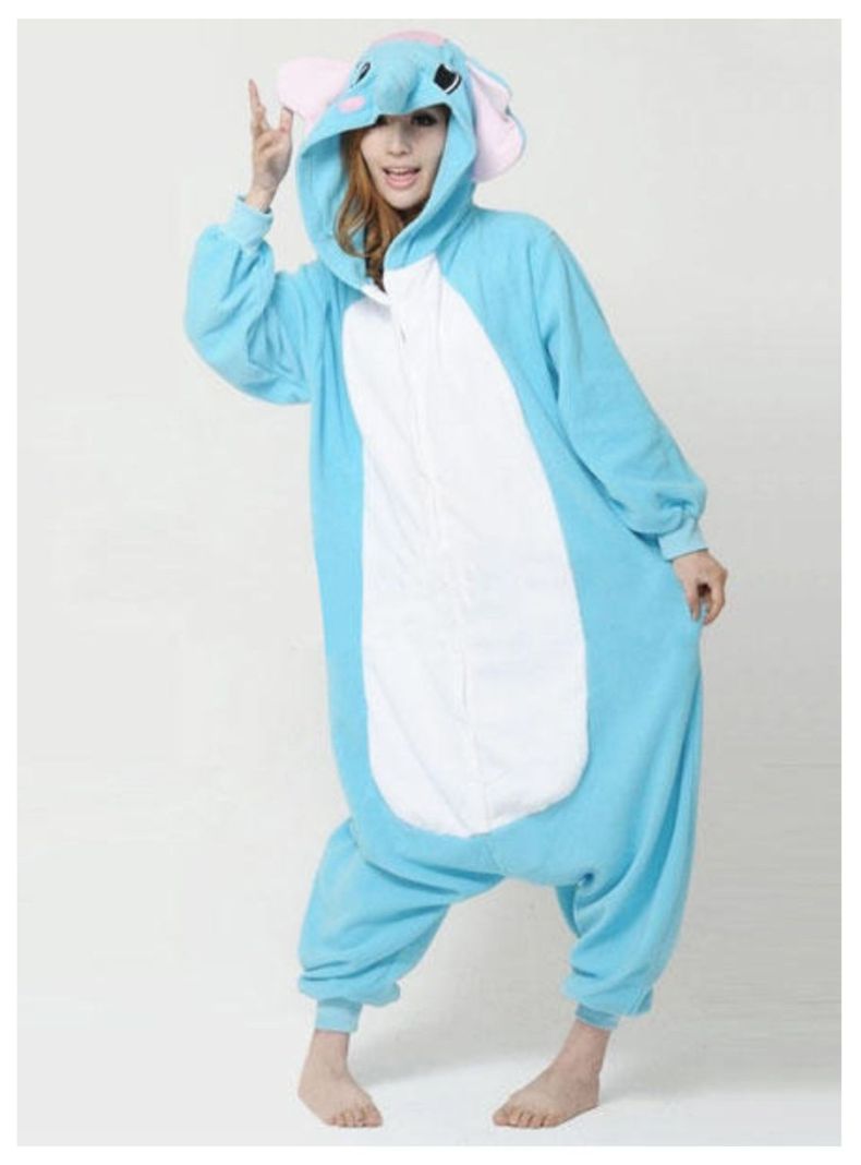 Pijama Disfraz Animal Kigurumi Infantil Unisex Elefante Celeste-1