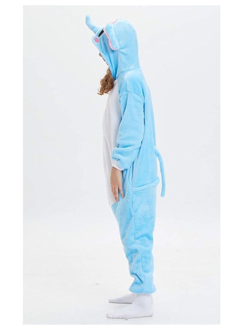 Pijama Disfraz Animal Kigurumi Infantil Unisex Elefante Celeste-2