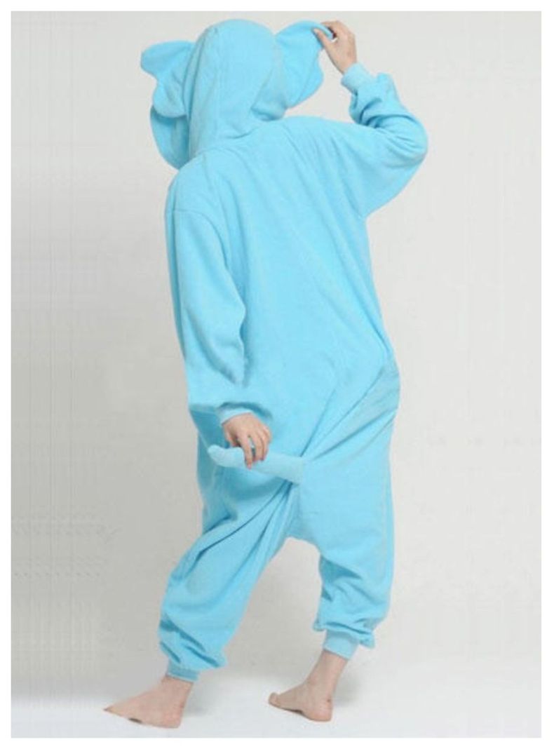 Pijama Disfraz Animal Kigurumi Infantil Unisex Elefante Celeste-3