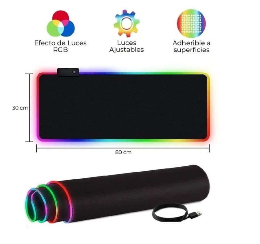 Mouse Pad Rgb Gamer Usb Luz Led 90x30 Cm Retroiluminado Usb Luz Led 90x30 Cm -3