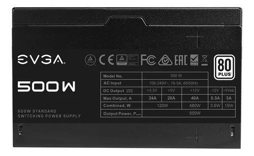 Fuente De Poder Evga 500 Watt W1 80 Plus Certificada-3