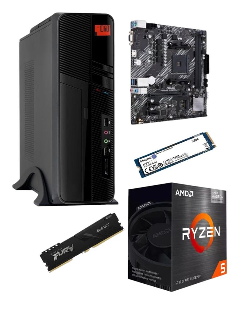 Pc Oficina Ryzen 5-4600g + Monitor + Teclado + Mouse - Wifi-0