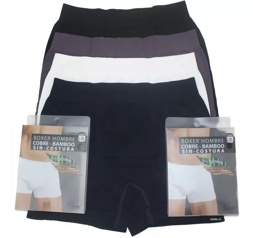x4 Boxer de Hombre sin Costura Cobre más Bambú-0