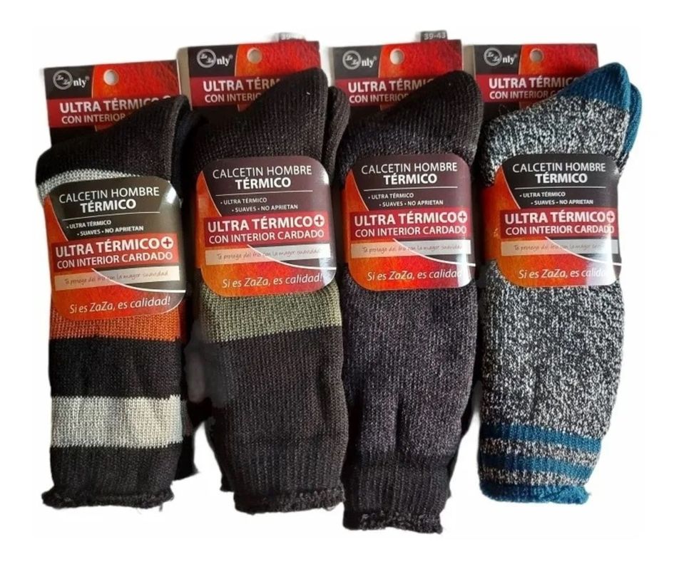 Calcetines Para Hombre Ultra Térmico - Diabéticos - Suaves - Docena-0