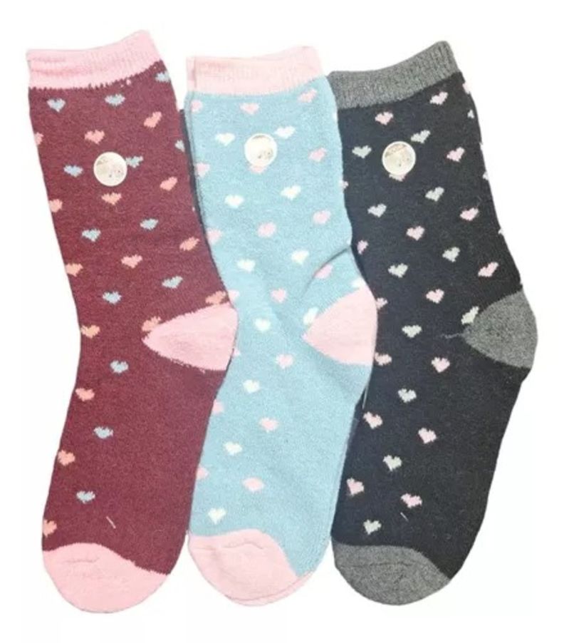 Calcetas De Lana Gruesa Para Mujer - Calcetín Térmico - Docena-0