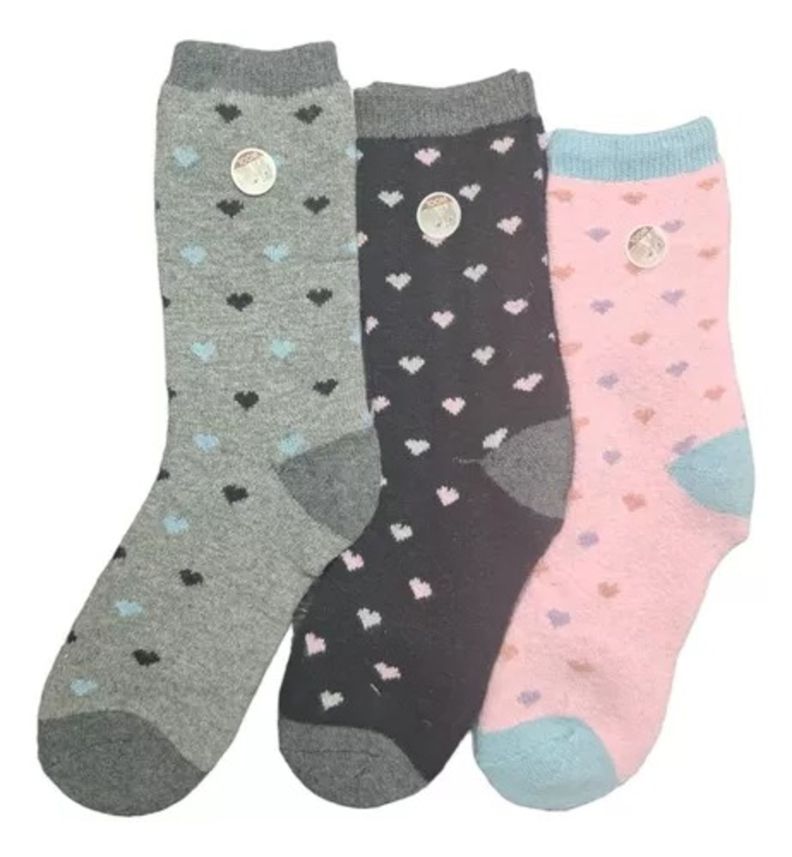 Calcetas De Lana Gruesa Para Mujer - Calcetín Térmico - Docena-1