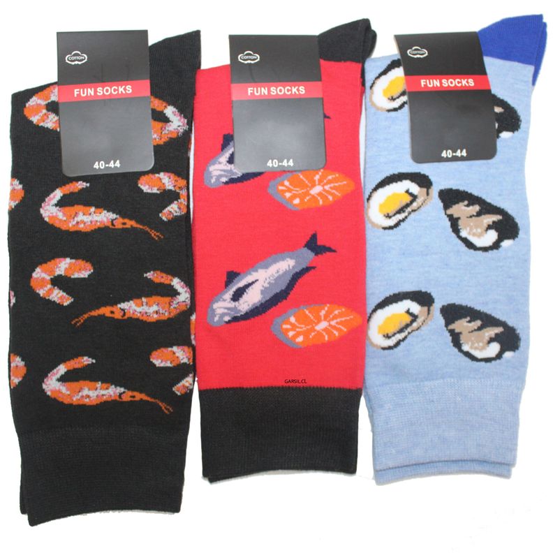 12 Calcetines De Algodón Para Hombre Con Diseños Divertidos-0