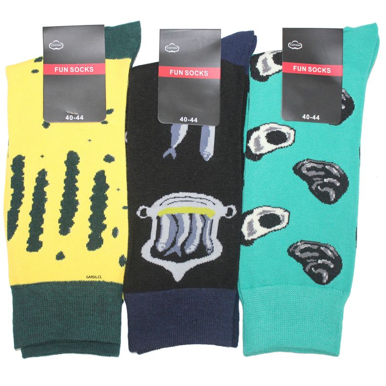 12 Calcetines De Algodón Para Hombre Con Diseños Divertidos-1