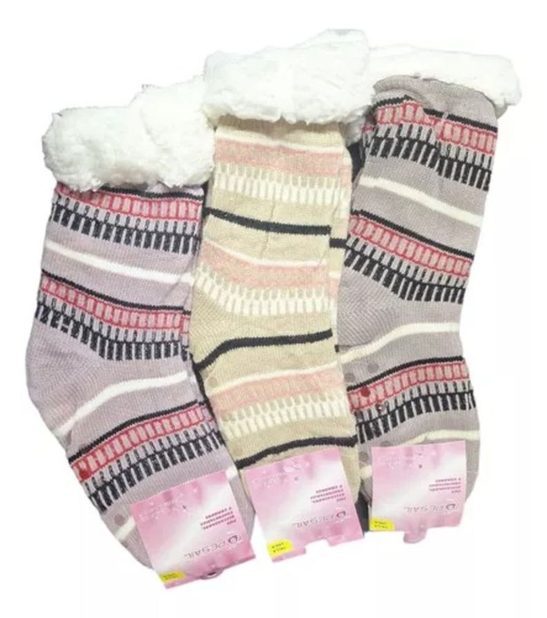 Calcetín De Chiporro Mujer - Pantuflas Antideslizantes - Docena-1