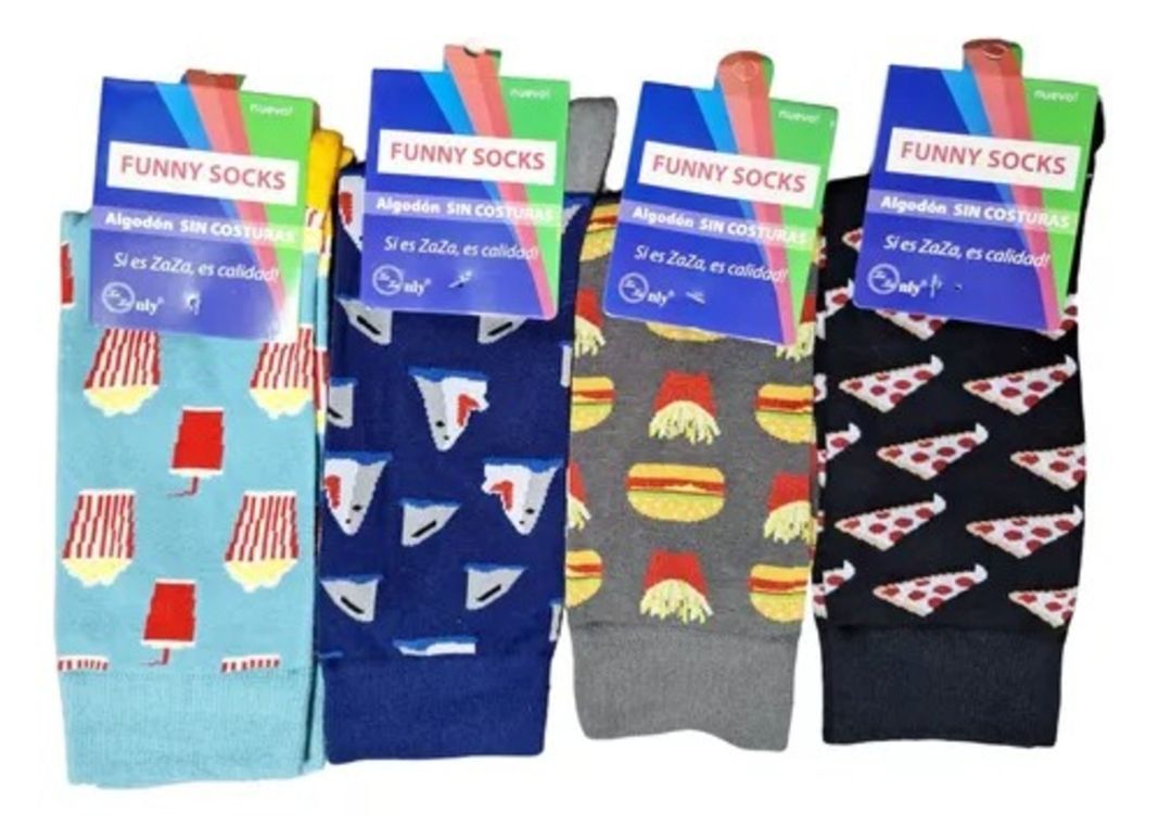 Calcetas Calcetines Con Diseños Surtidos Unisex - Algodón - Docena-1