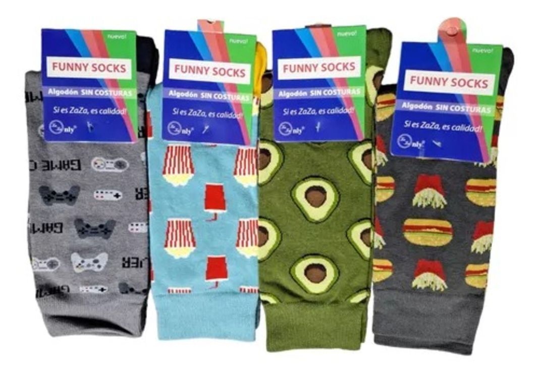 Calcetas Calcetines Con Diseños Surtidos Unisex - Algodón - Docena-3