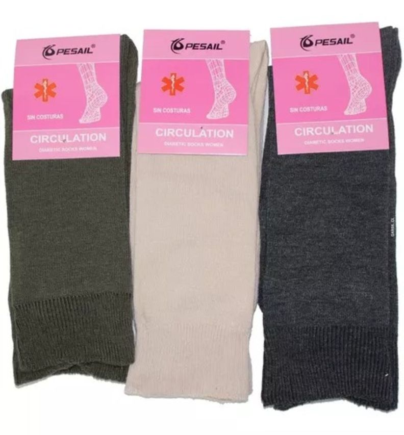 Calcetines Mujer Diabético Algodón - Sin Costuras - Docena-2