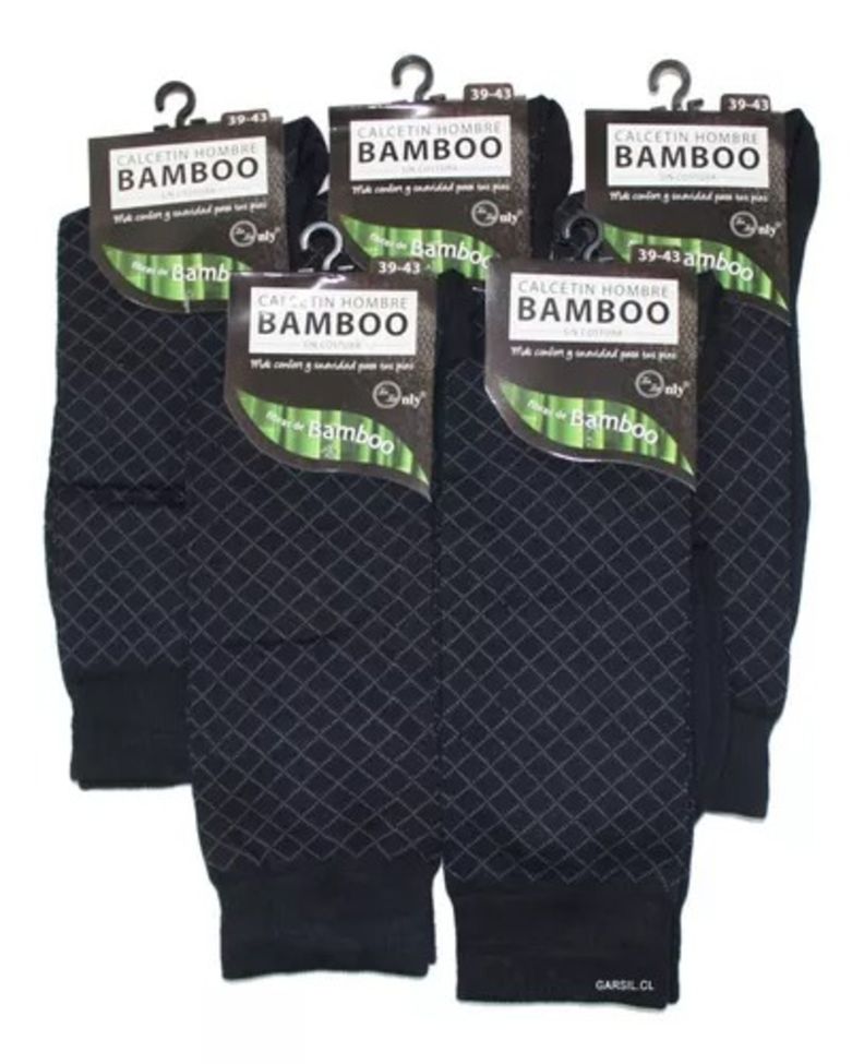 Calcetín Con Fibra De Bambú Para Hombre Ejecutivo - Sin Costuras - Sixpack-0