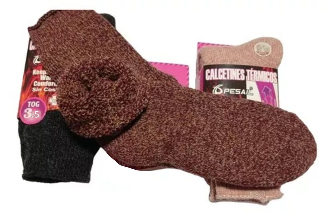 Calcetines Ultra Termicos Para Mujer - Gruesos 3.5 - Docena-1