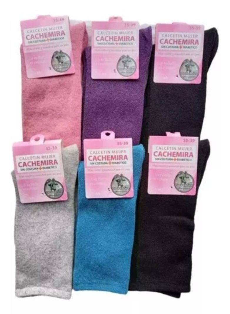 Calcetines Para Mujer De Fibra Cachemira - Diabético - Sin Costuras - Sixpack-0